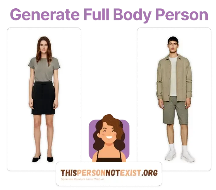 Generate Full Body Person That Not Exist Before Using ThisPersonNotExist.org